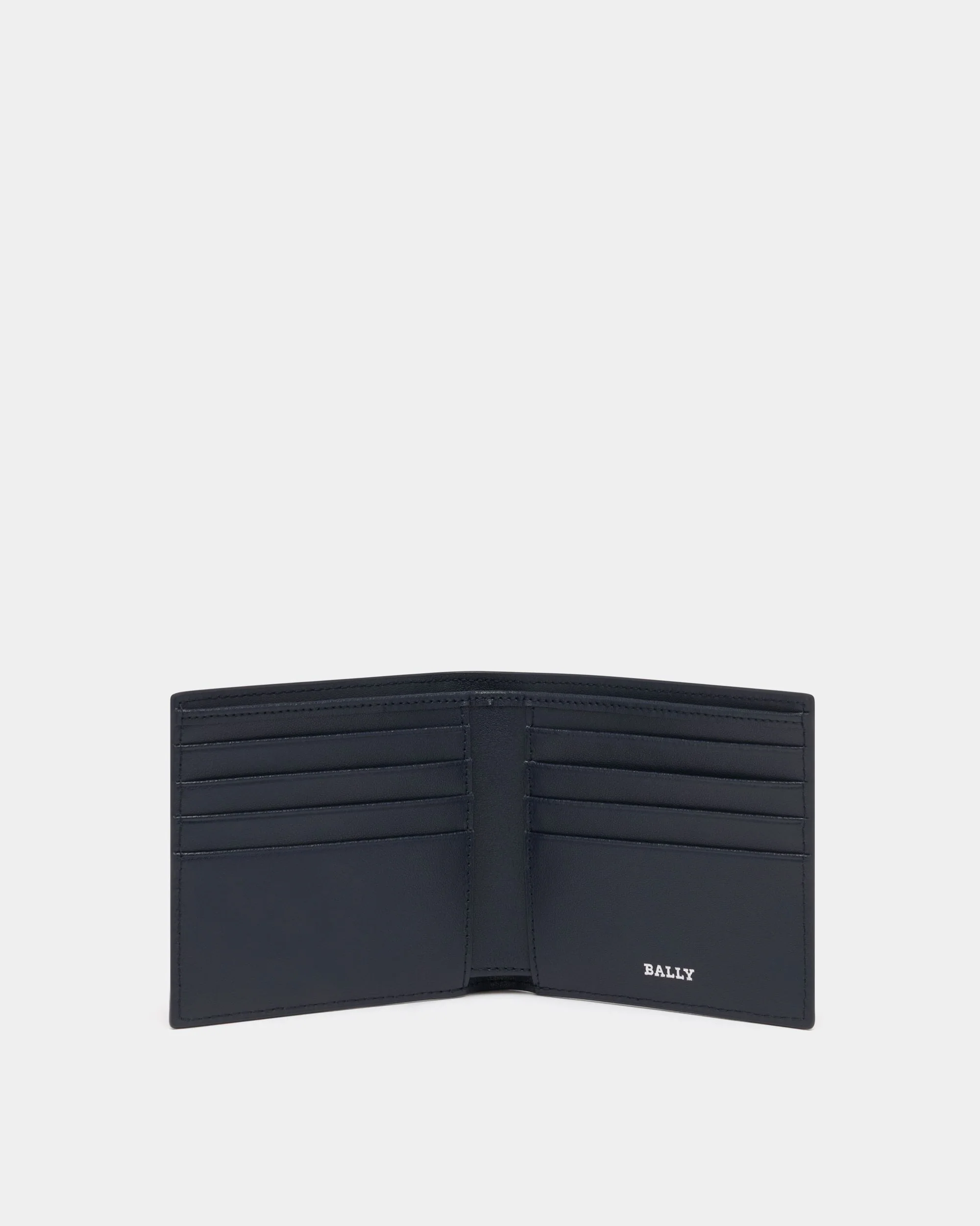 Wallet in Navy Blue Leather With a Bally Ribbon - Image 3