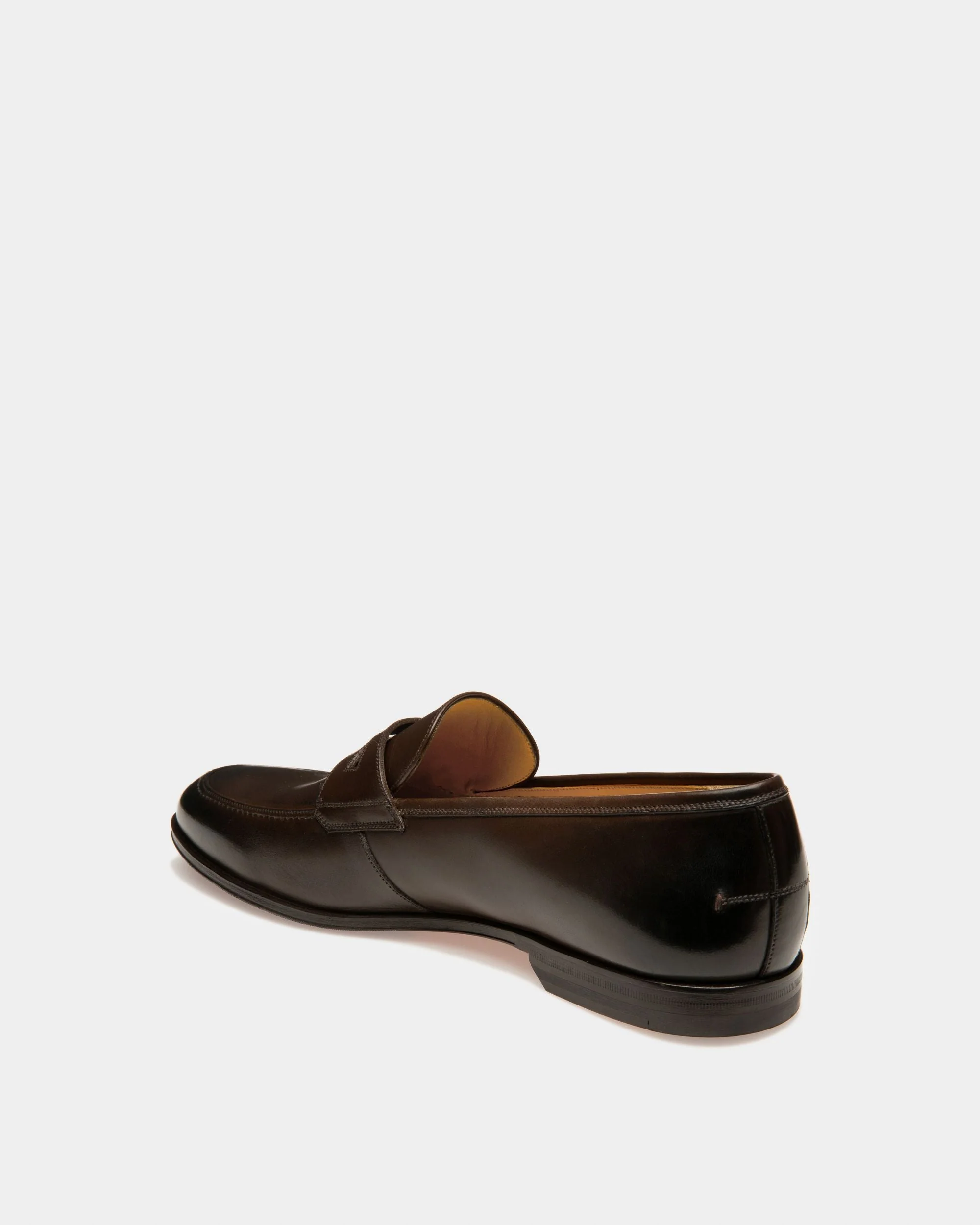 Webb Men's Calf Leather Loafer In Dark Brown - Image 4