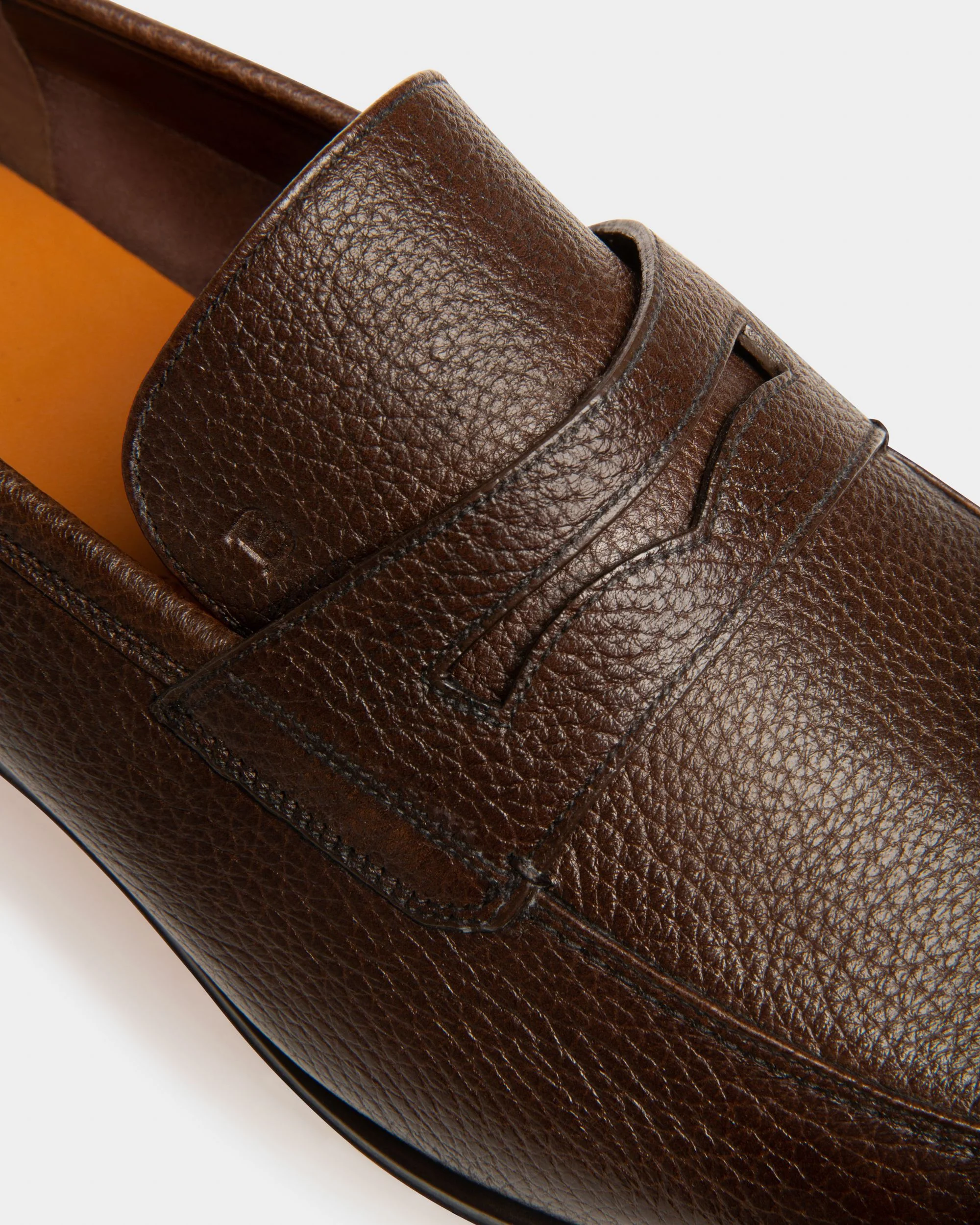 Webb Men's Grained Deer Leather Penny Loafer In Coconut - Image 6