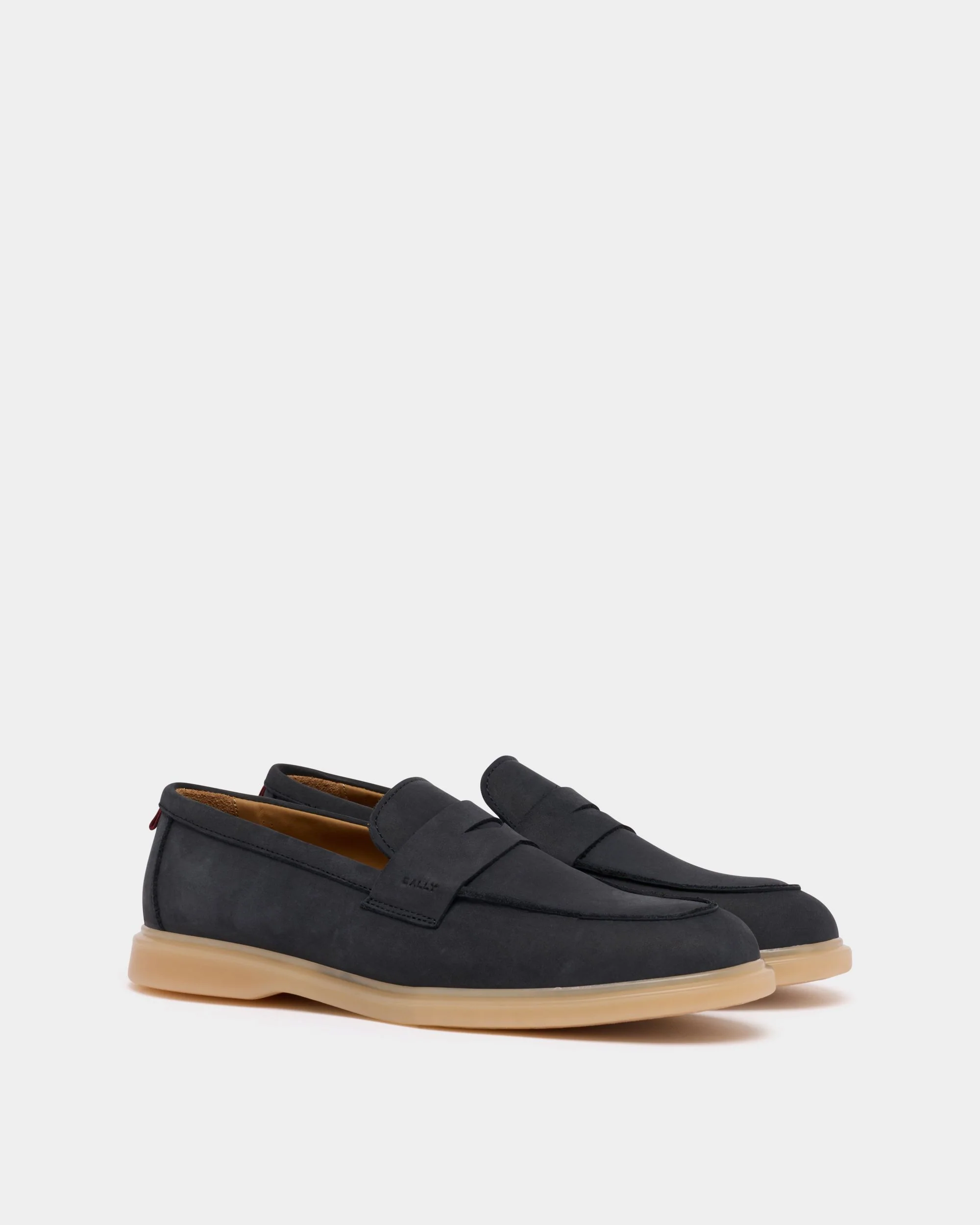 Webbing Loafer in Navy Blue Nubuck - Image 3