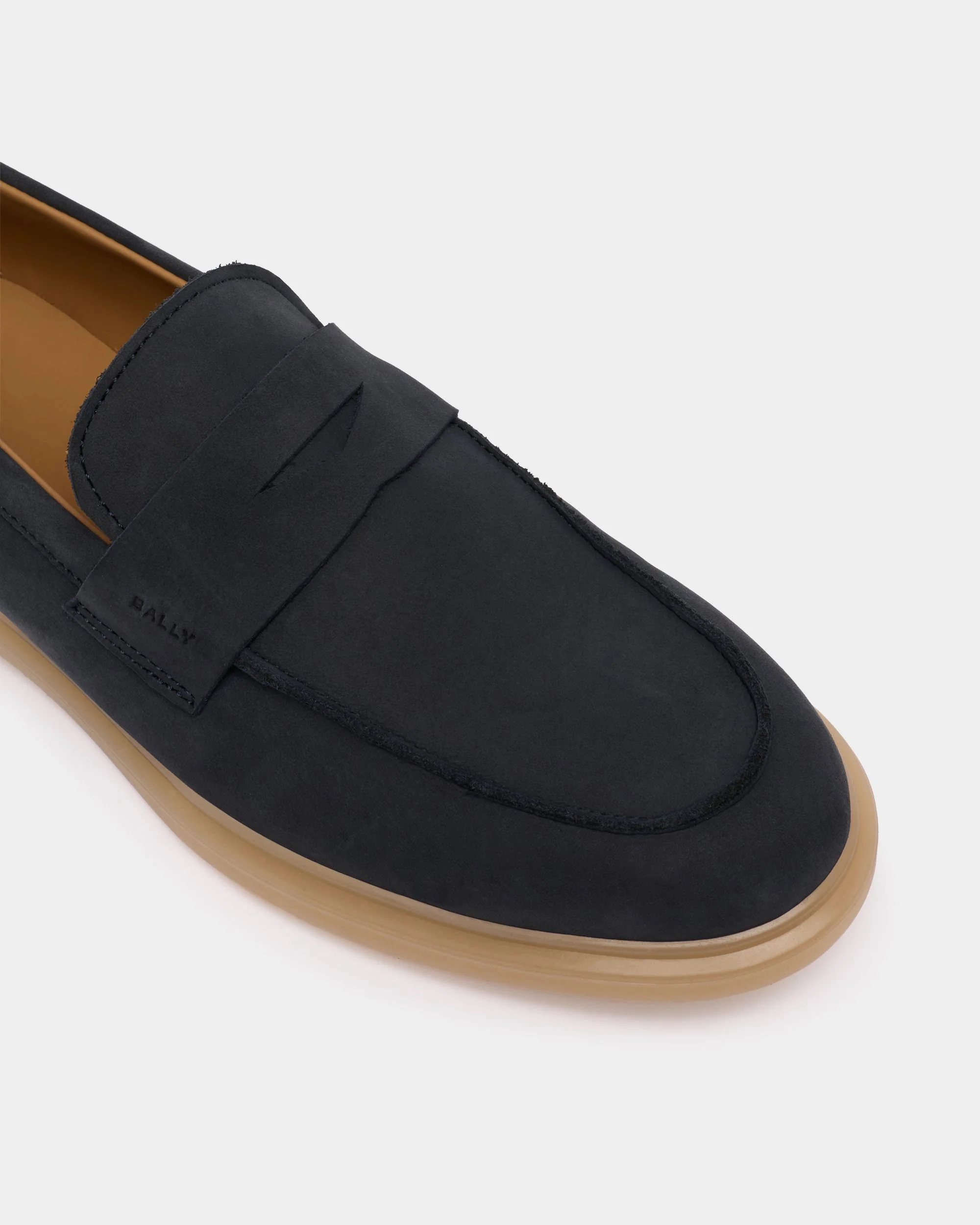 Webbing Loafer in Navy Blue Nubuck - Image 4