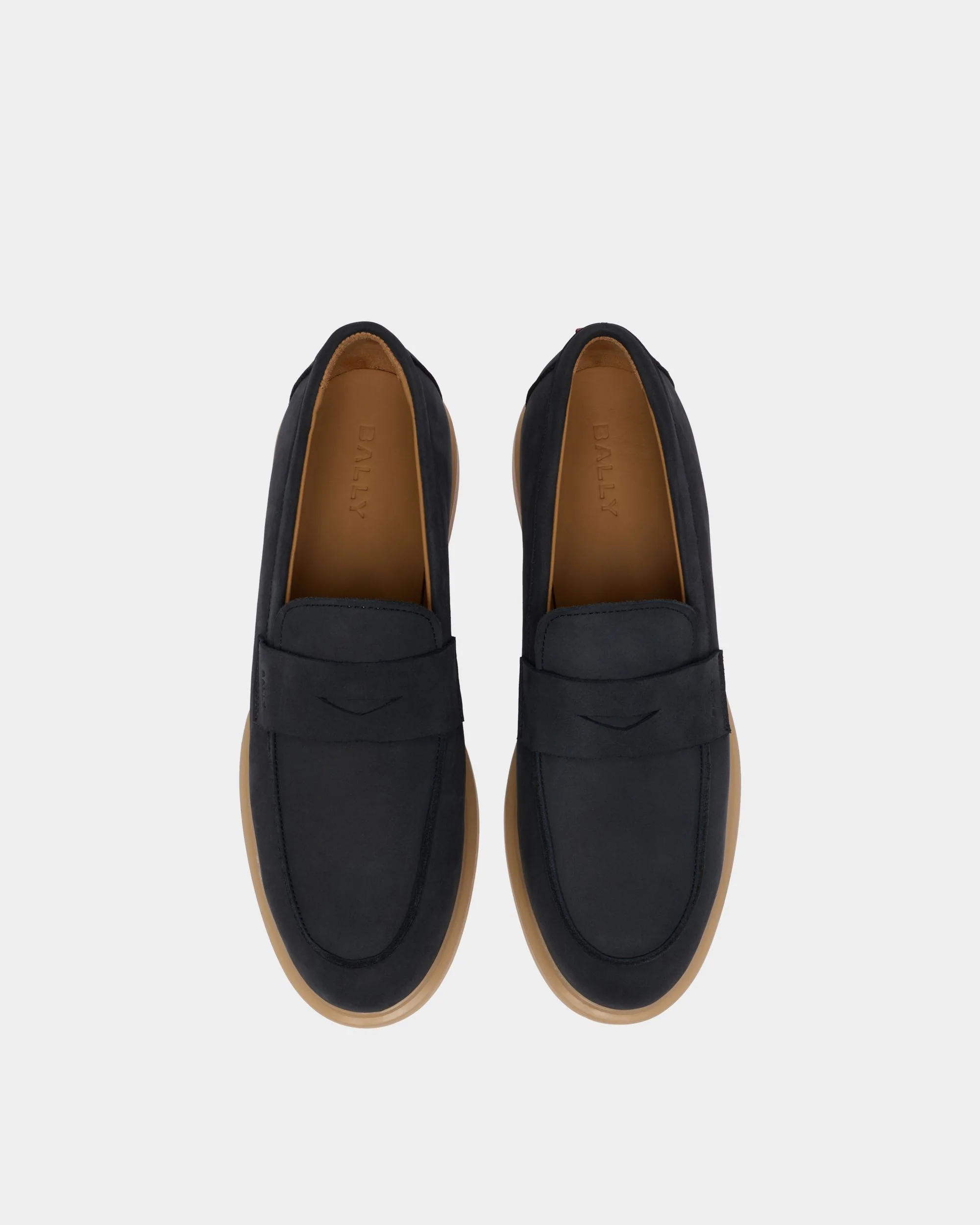 Webbing Loafer in Navy Blue Nubuck - Image 5