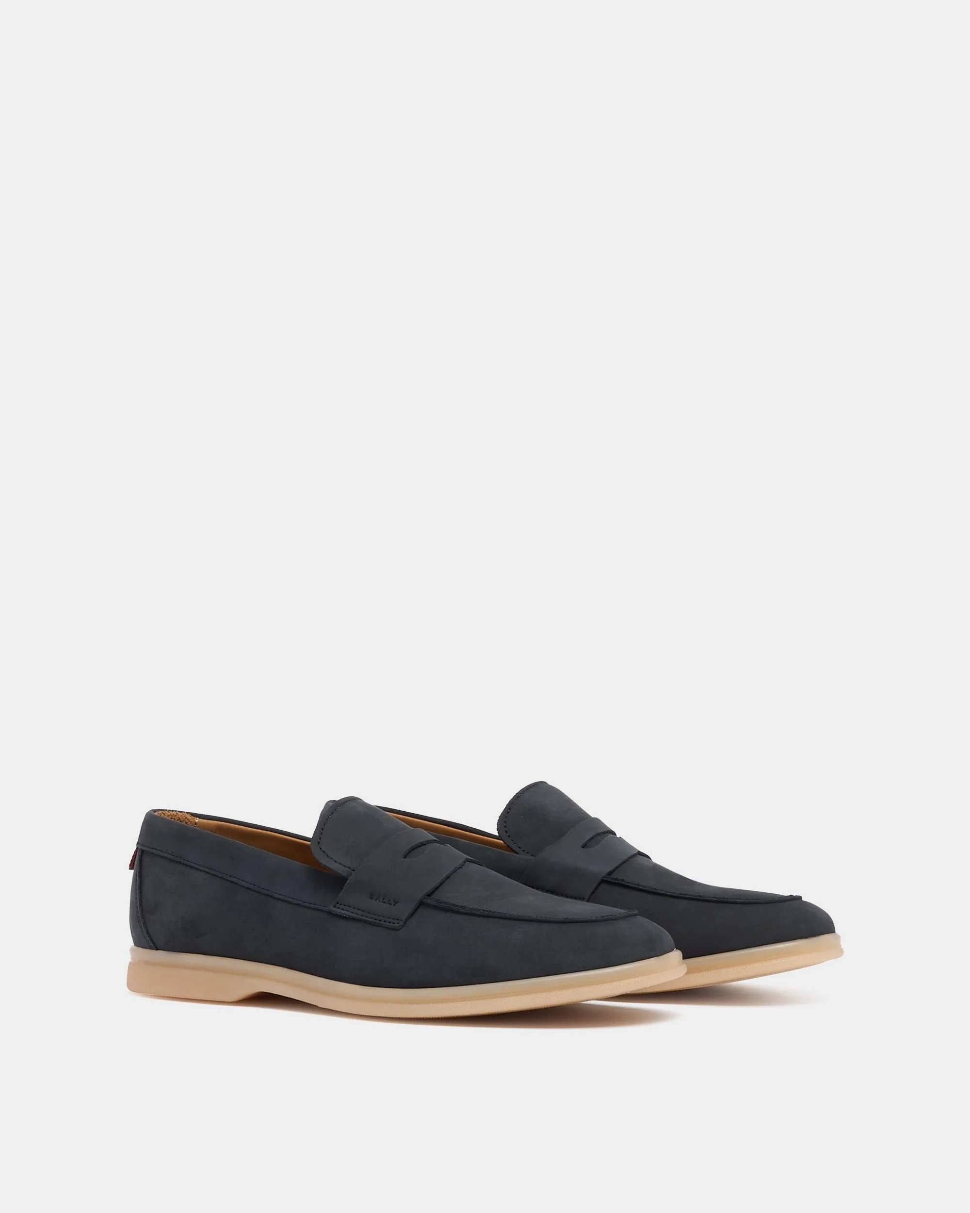 Webbing Loafer in Navy Blue Suede - Image 3