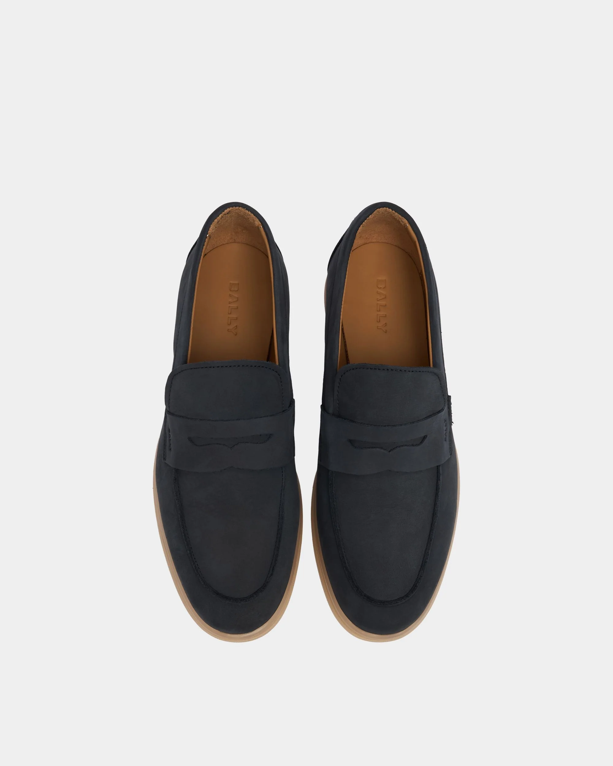 Webbing Loafer in Navy Blue Suede - Image 5