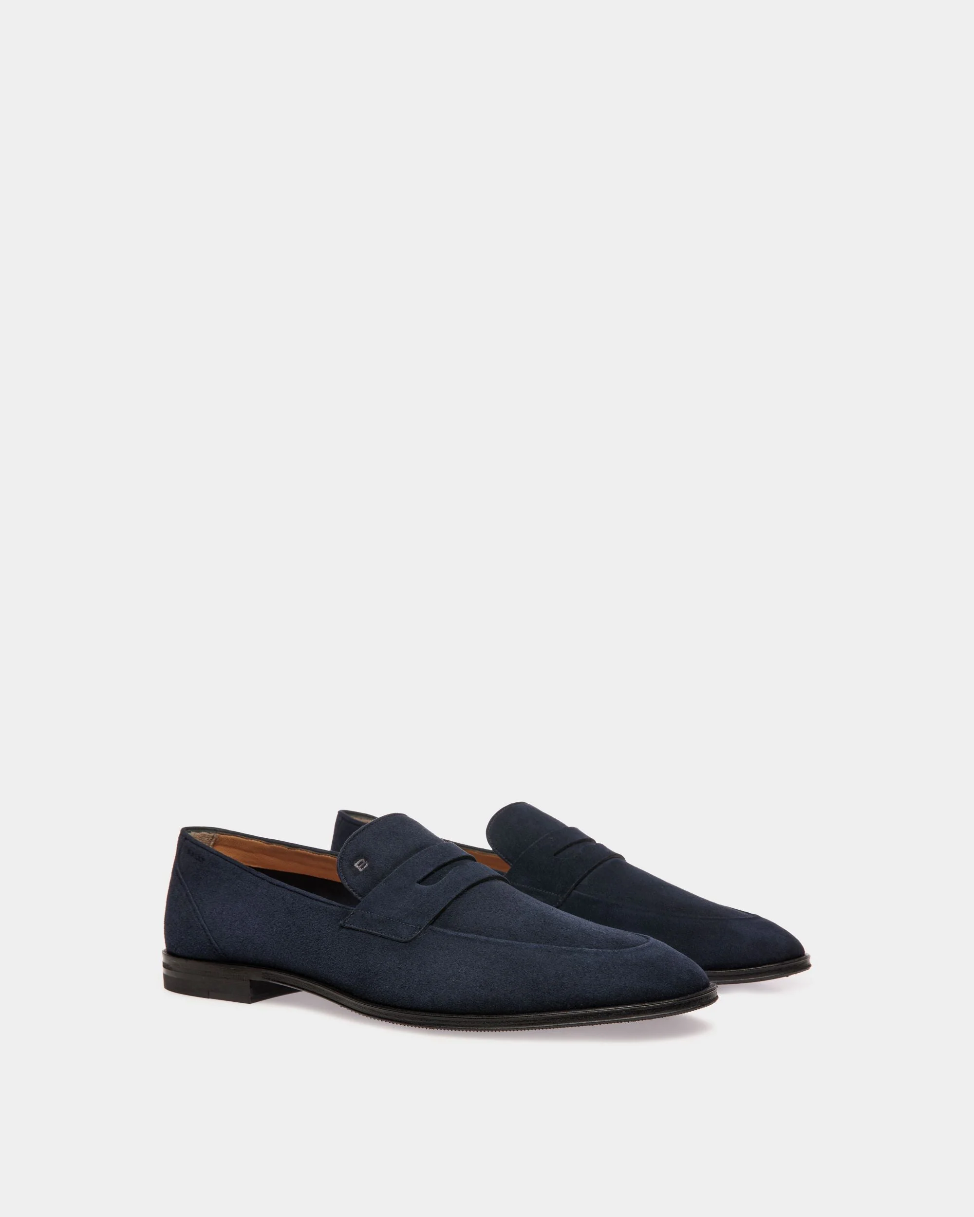 Westminster Loafer In Navy Blue Suede Leather - Image 2