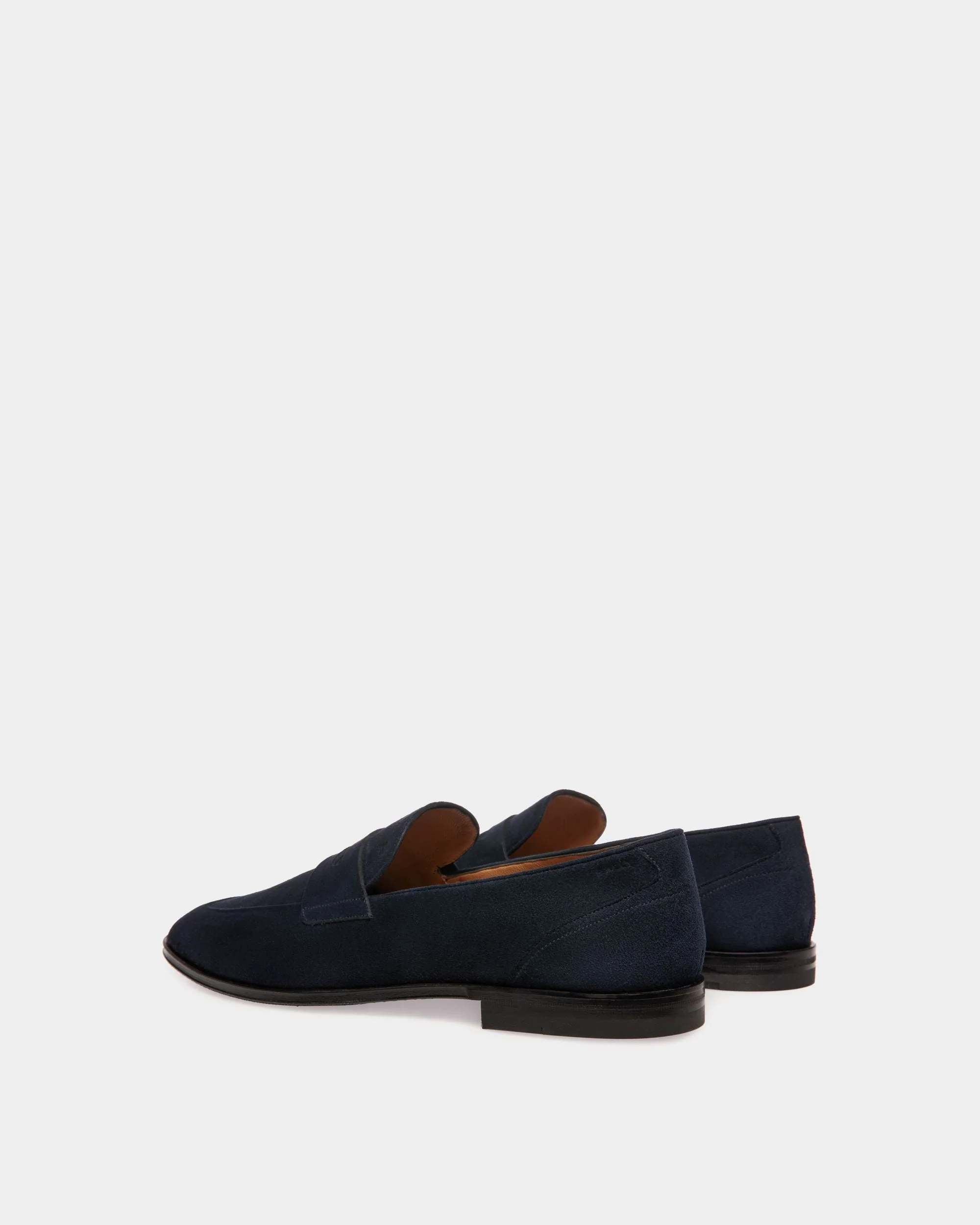 Westminster Loafer In Navy Blue Suede Leather - Image 3