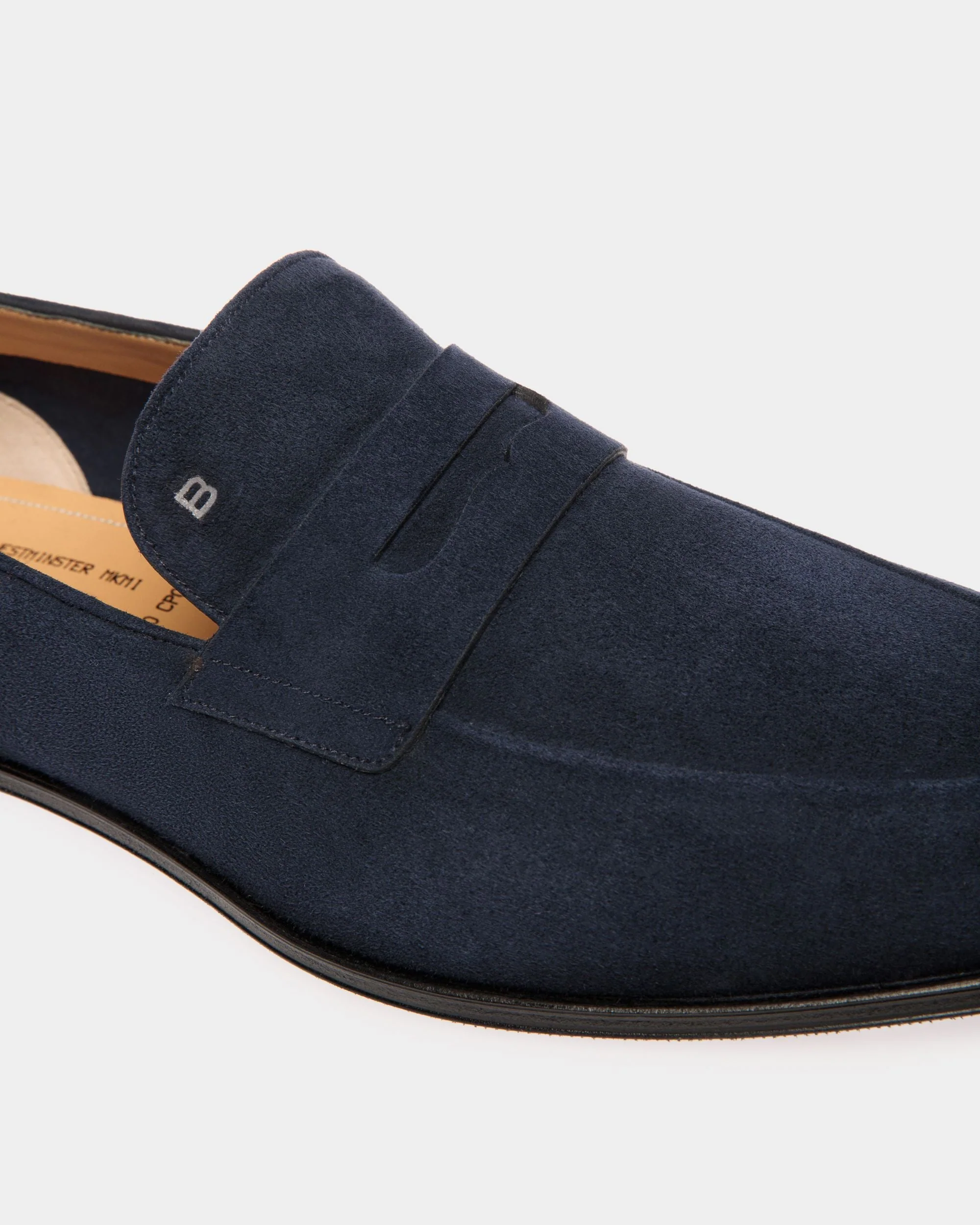 Westminster Loafer In Navy Blue Suede Leather - Image 4