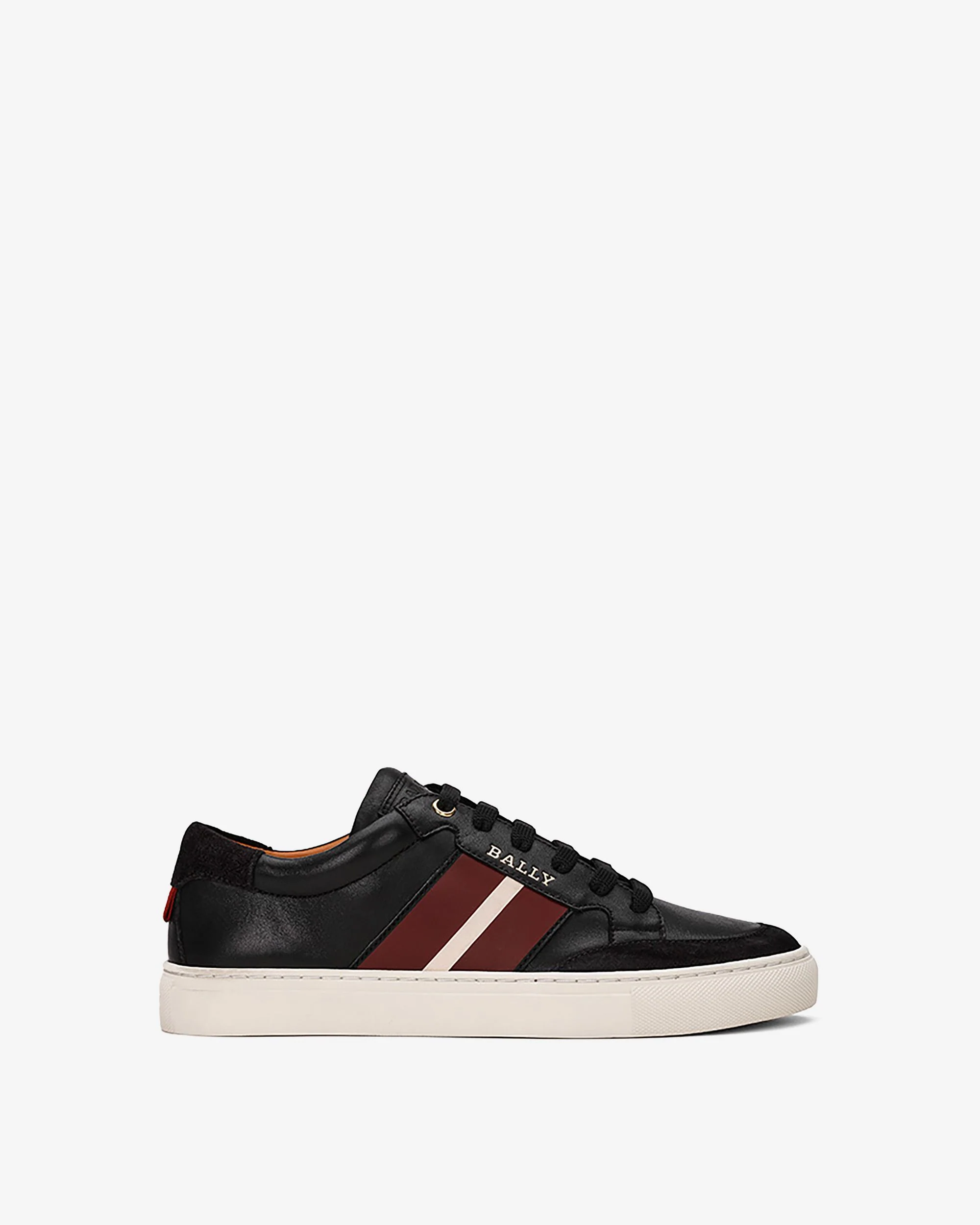 Women's Casual Black And Red Leather Sneakers