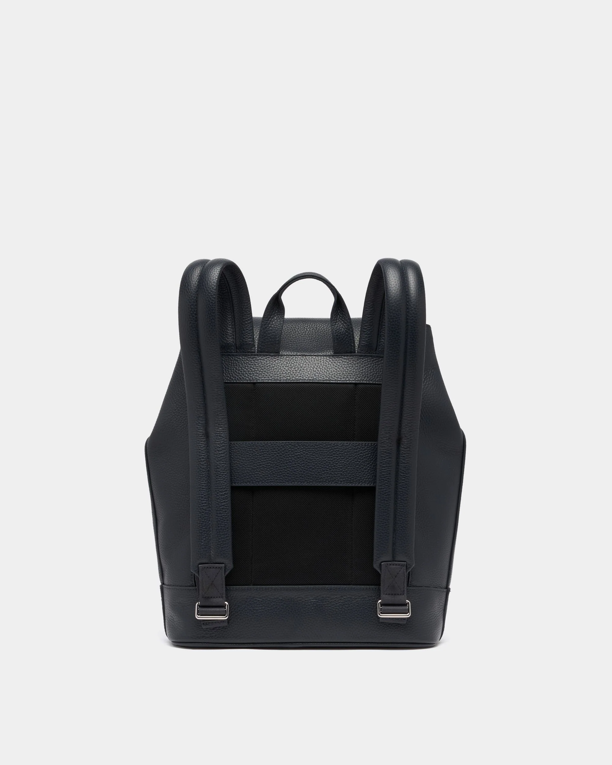 York Backpack In Navy Blue Grained Leather - Image 2