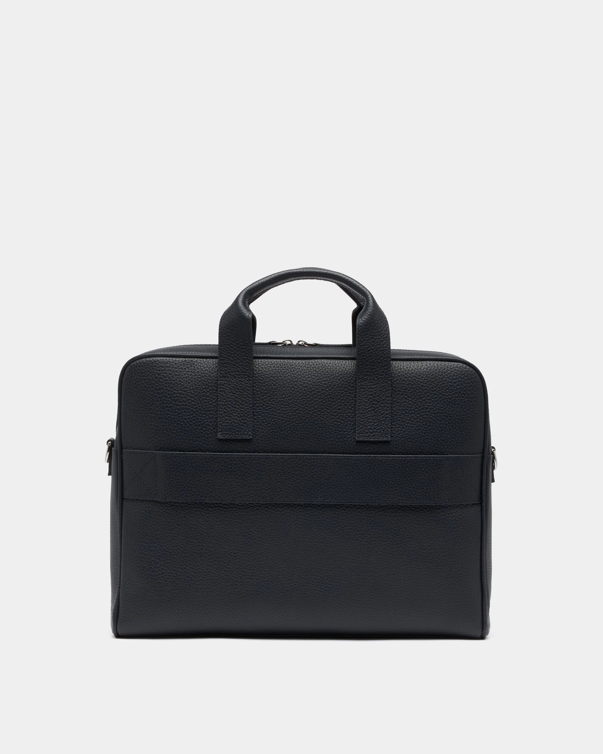 York Briefcase In Blue Grained Leather - Image 2