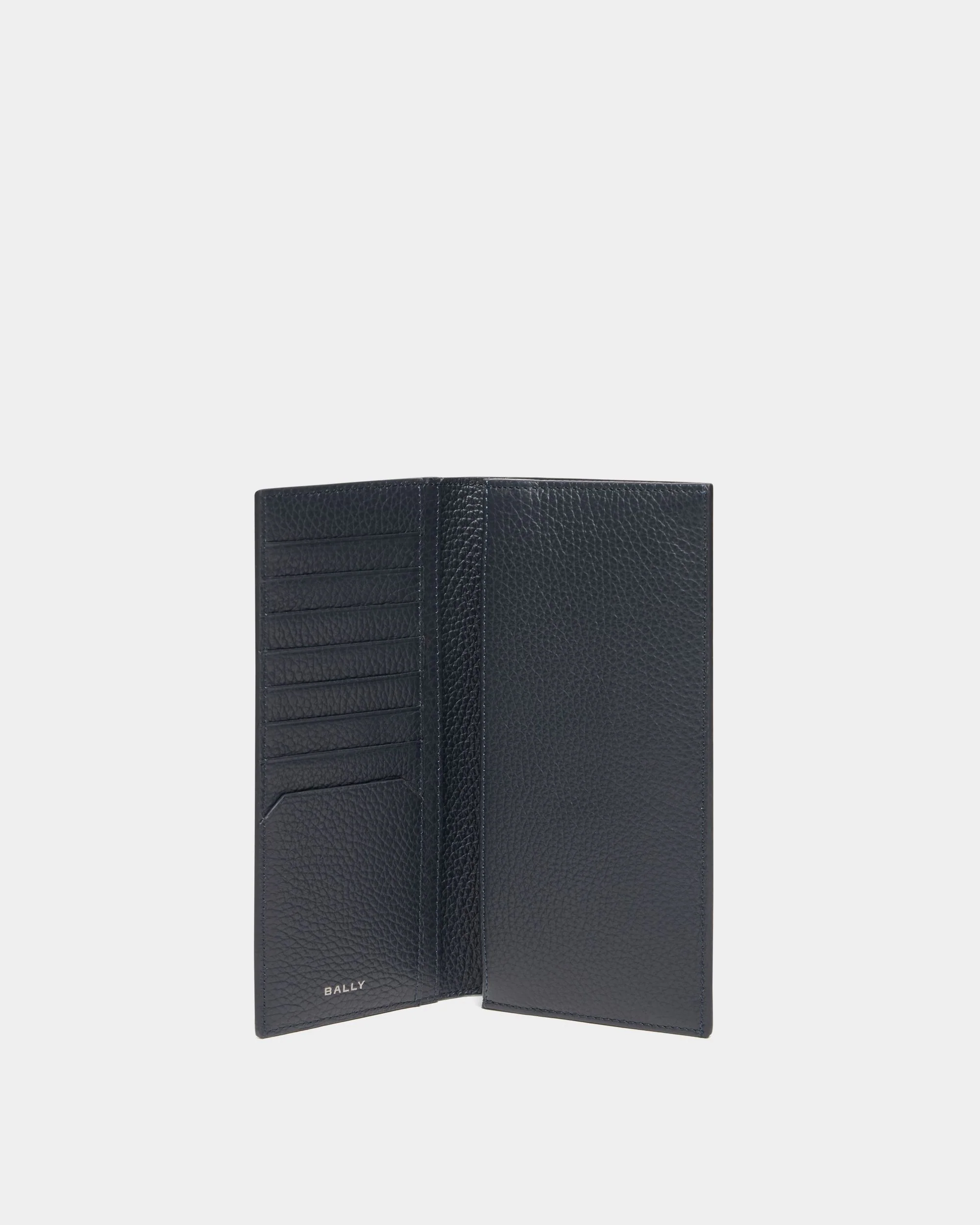 York Continental Wallet In Blue Grained Leather - Image 3
