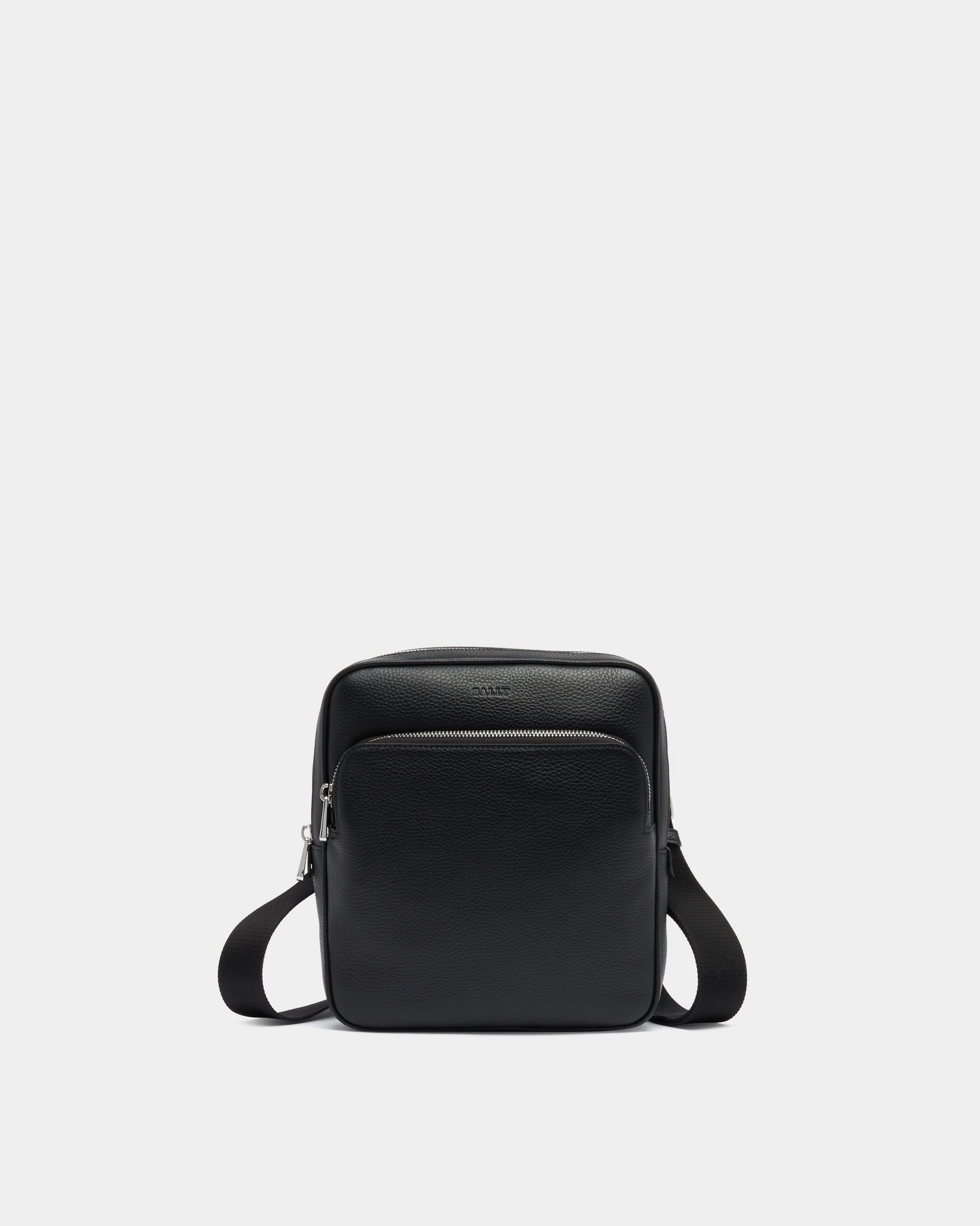 York Crossbody Bag in Black Embossed Leather