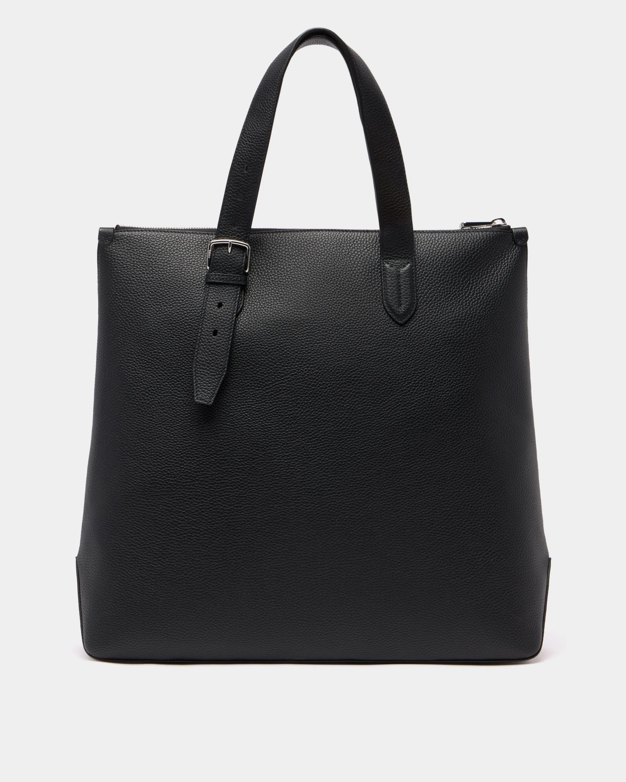 York Tote Bag in Black Embossed Leather - Image 3