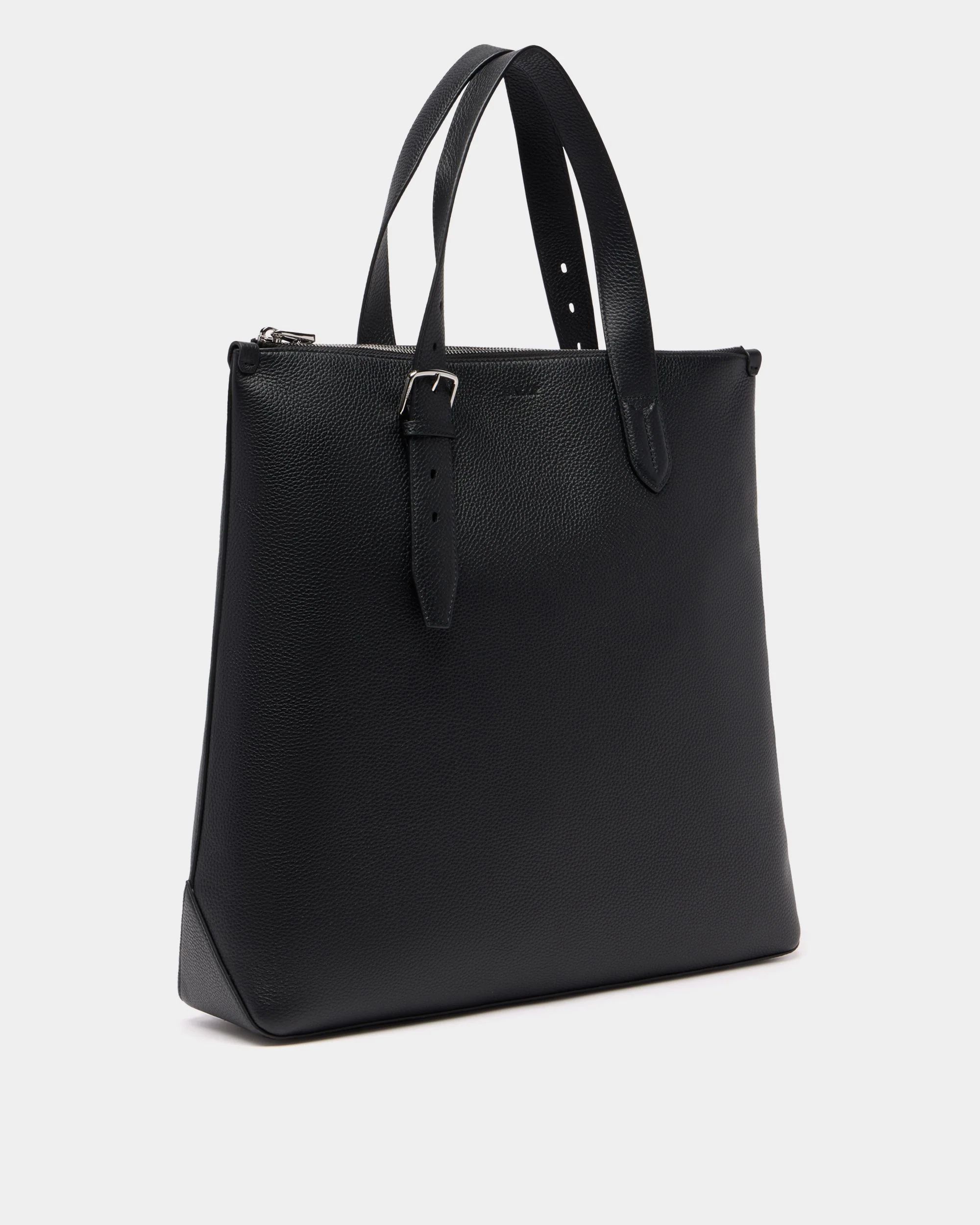 York Tote Bag in Black Embossed Leather - Image 4