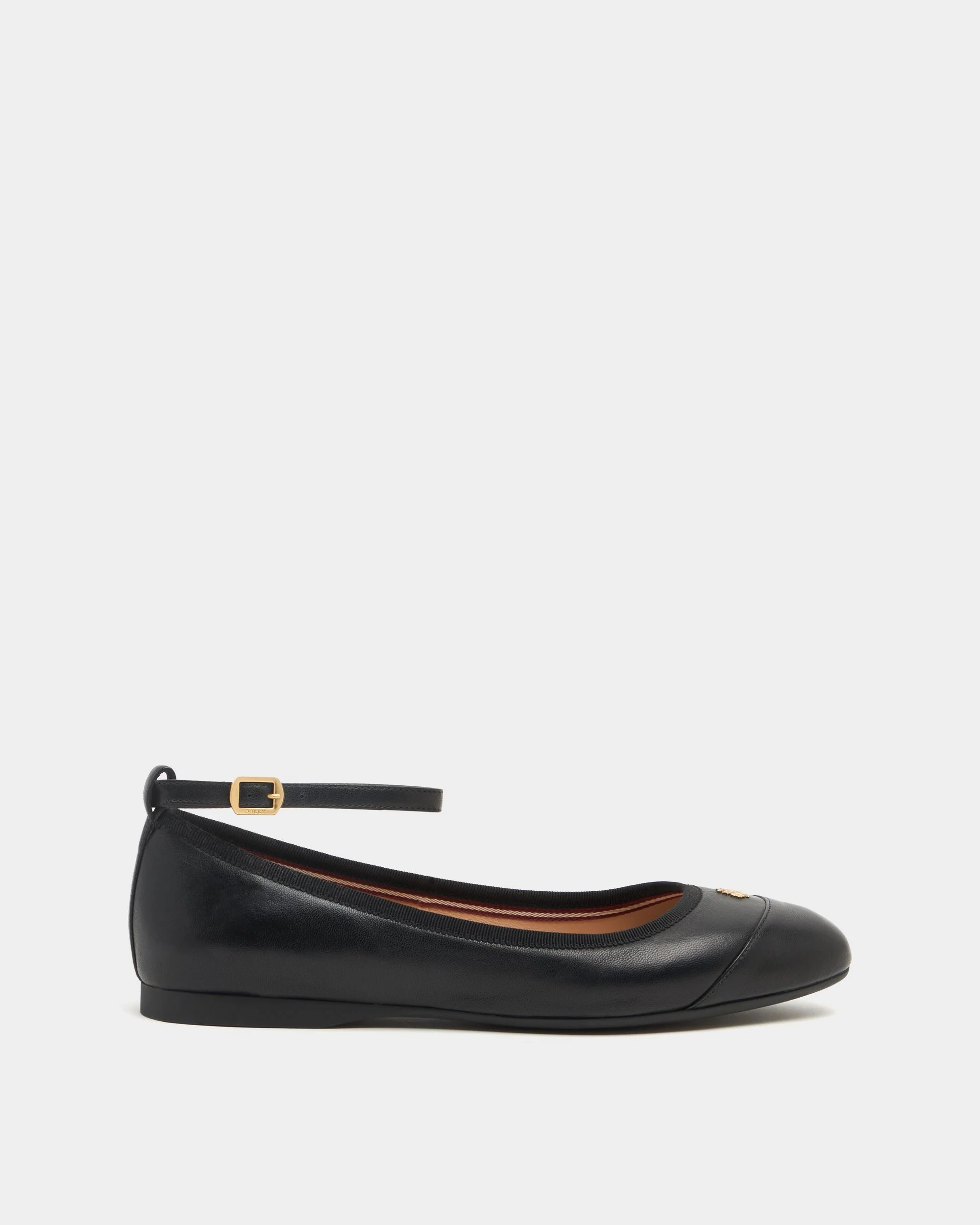 Ysla Ballet Flat in Black Leather