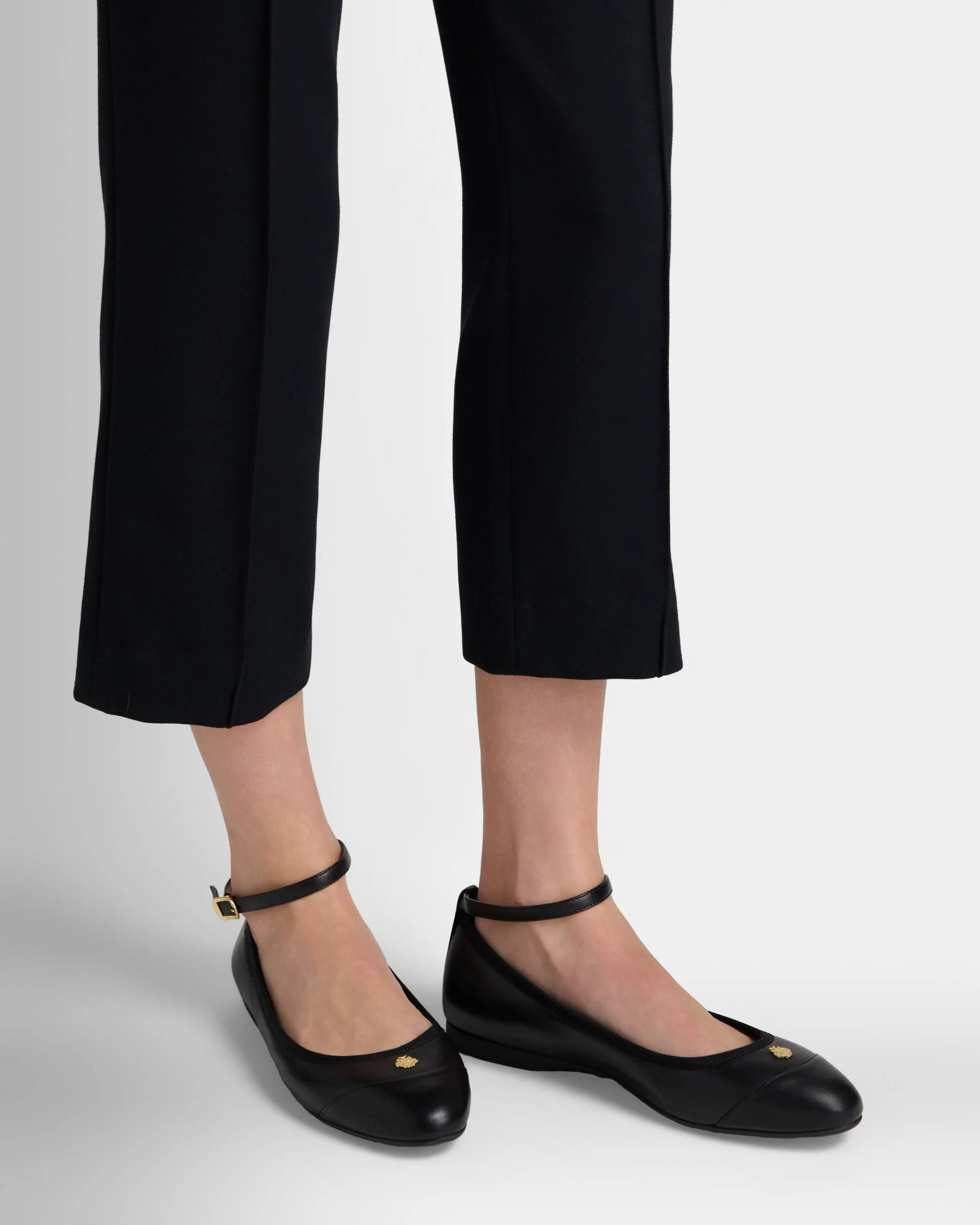 Ysla Ballet Flat in Black Leather - Image 2