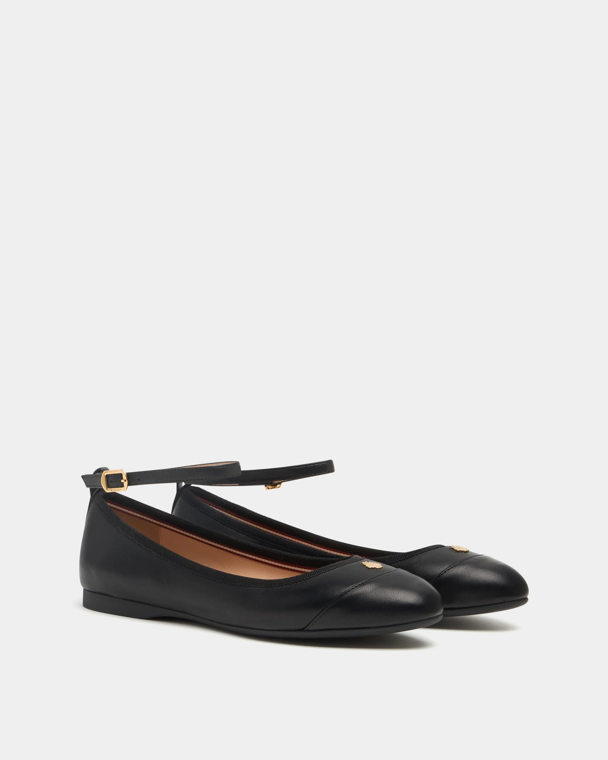 Ysla Ballet Flat in Black Leather - Image 3