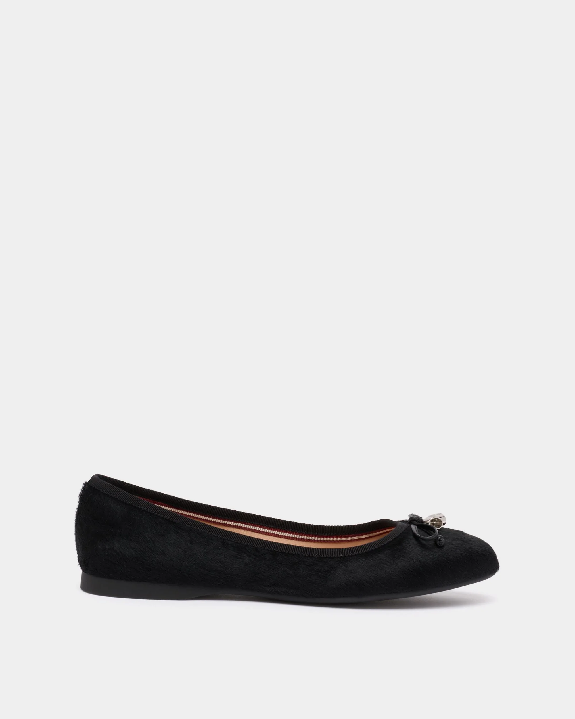 Ysla Ballet Flat in Black Pony Hair