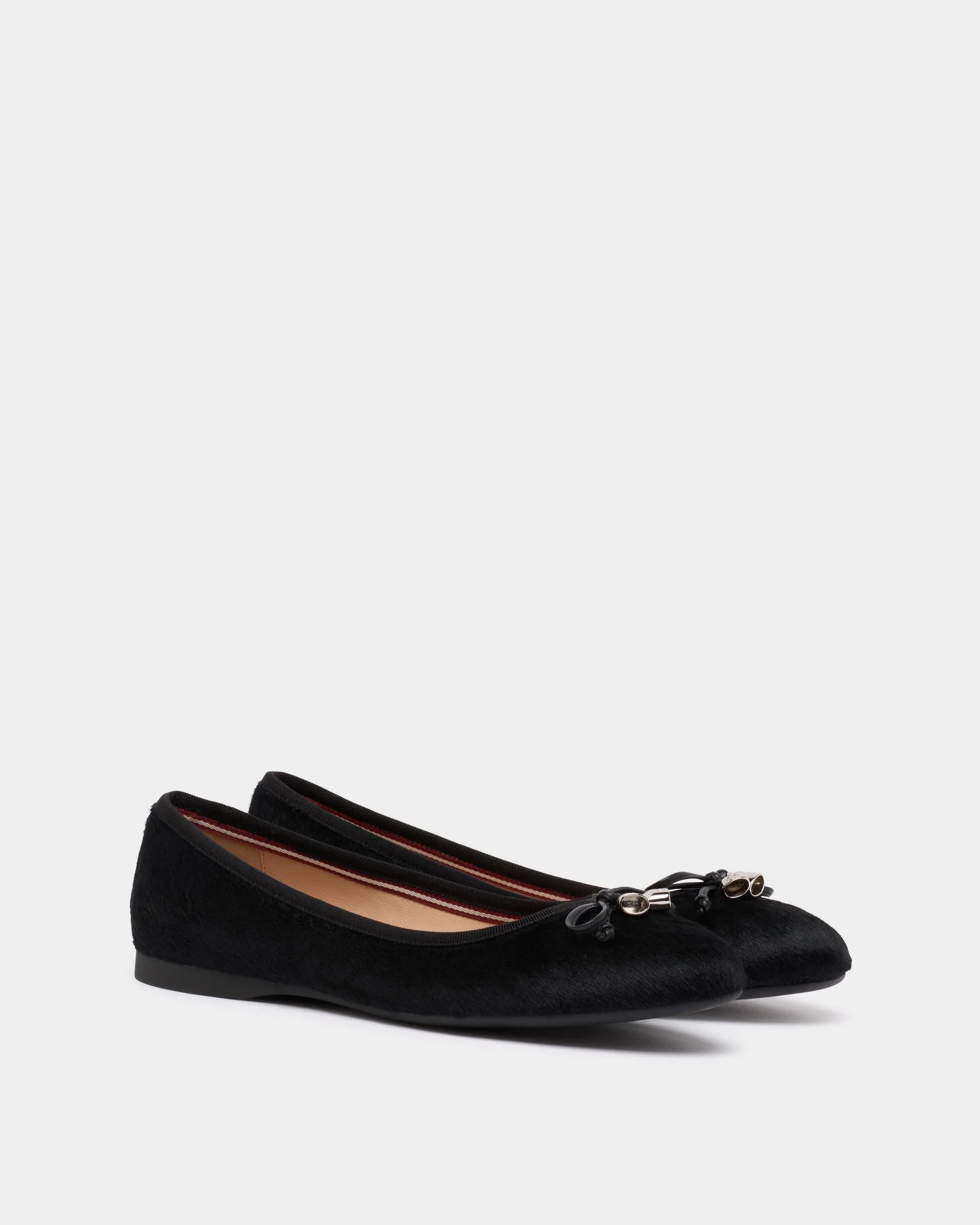 Ysla Ballet Flat in Black Pony Hair - Image 3