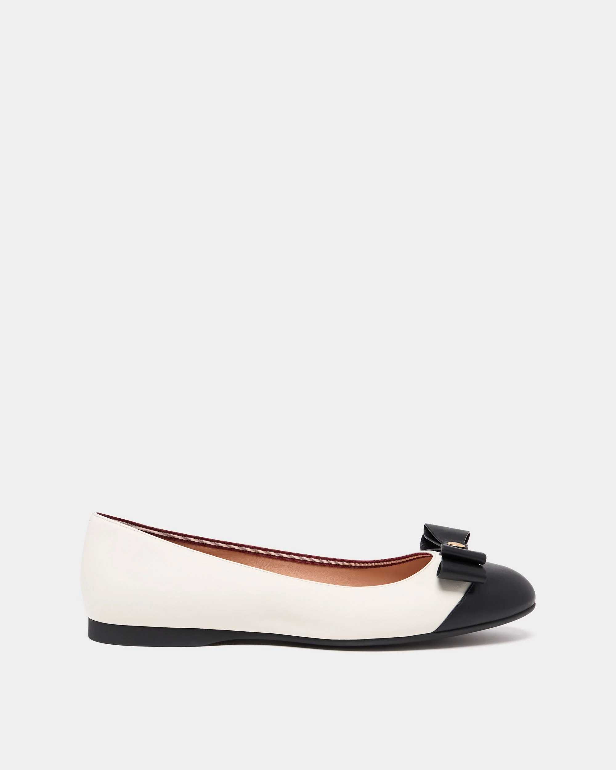 Ysla Ballet Flat in White Leather