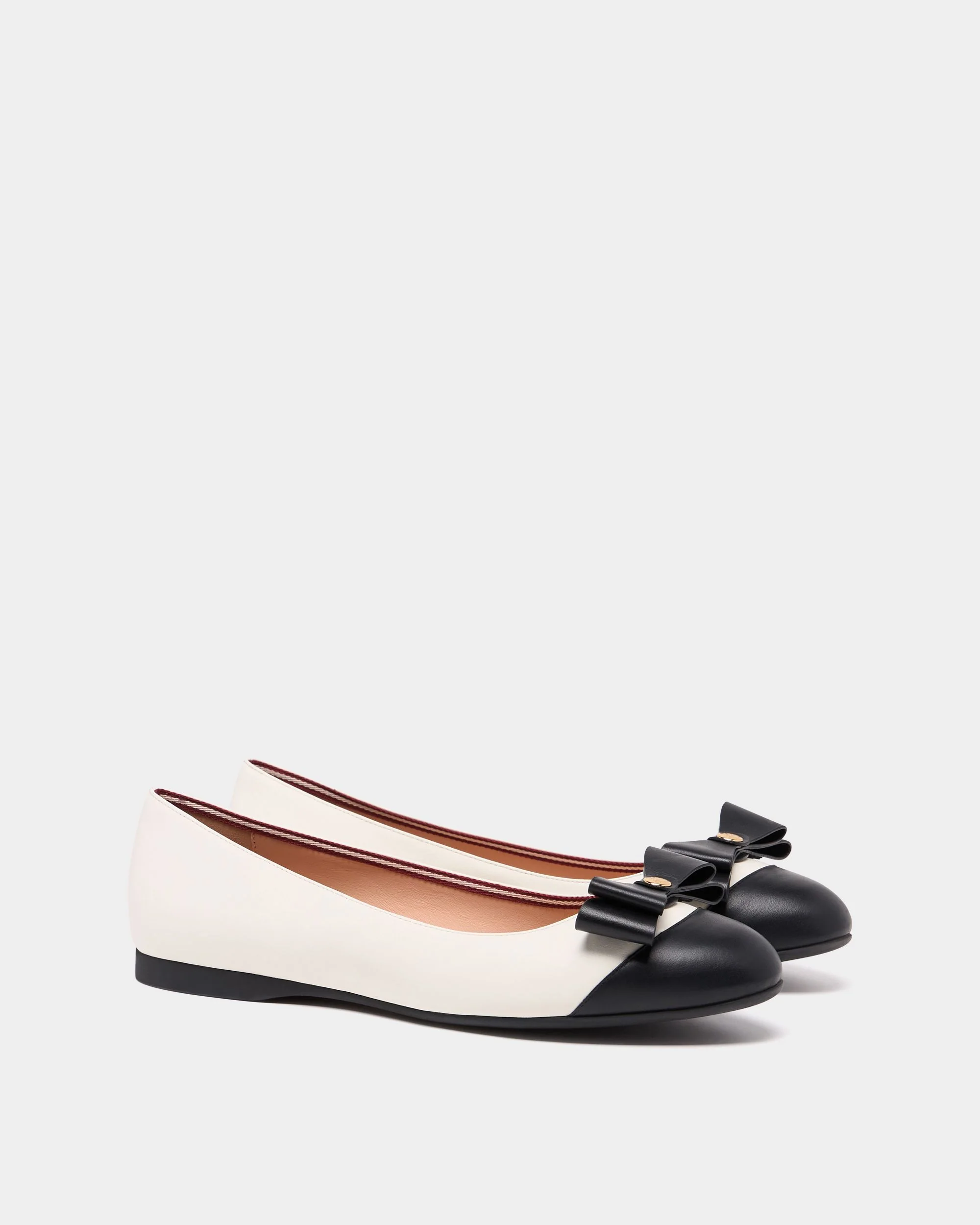 Ysla Ballet Flat in White Leather - Image 3